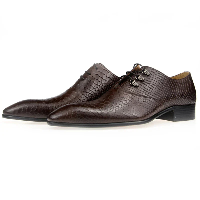 Men's Casual Dress Shoes Classic Oxfords Formal Modern Business Shoes Social Male Wedding Dress Sapato Loafer Serpentine Print
