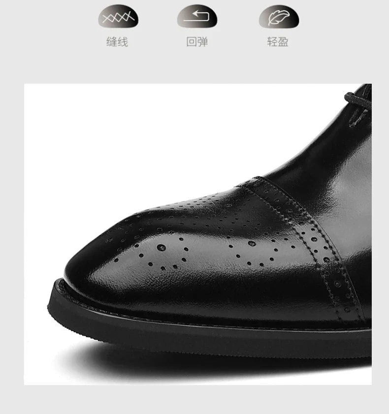 Men's Big Size Leather Shoes Spring Autumn Formal Business Office Wedding Dress Shoes for Man New Designer Business Shoe Man