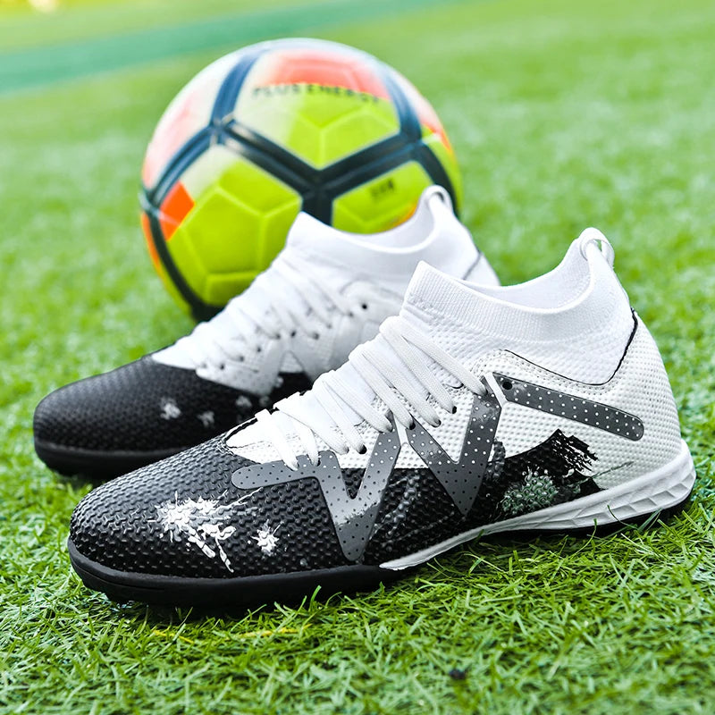 Men Women TF Football Boots Matte PU Composite Upper Shock Absorb Rubber Outsole Strong Traction For Long Time Turf Football Exe
