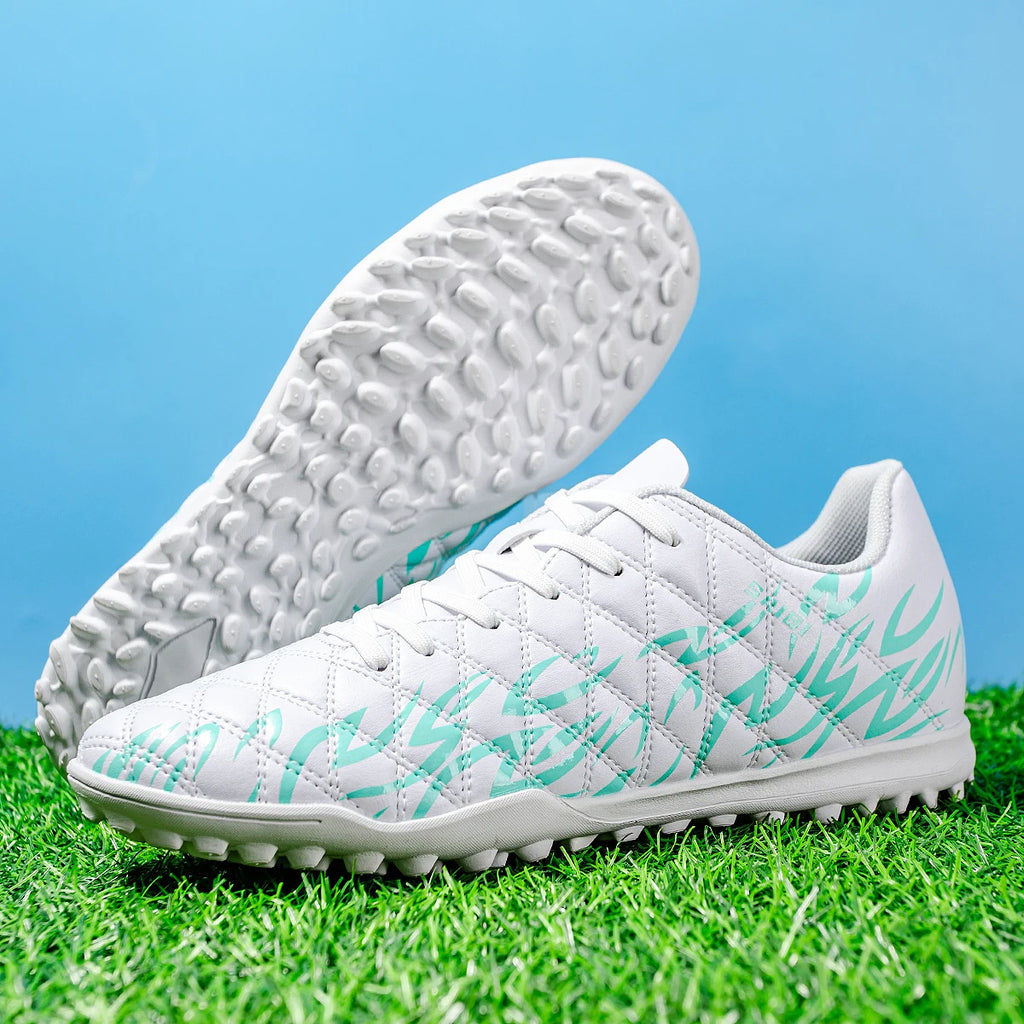 Multi-field Adaptable TF Soccer cleats Skin-friendly Breathable PU Fabric Rubber Anti-slip Sole Stable Daily Training Cleats