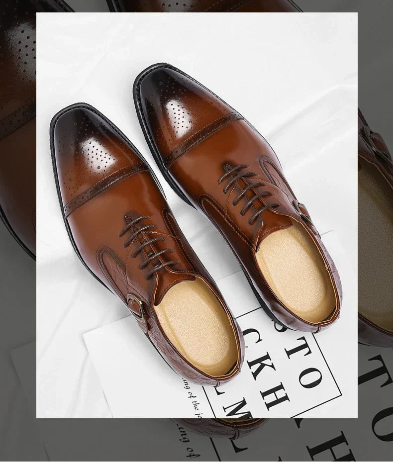 Men's Big Size Leather Shoes Spring Autumn Formal Business Office Wedding Dress Shoes for Man New Designer Business Shoe Man