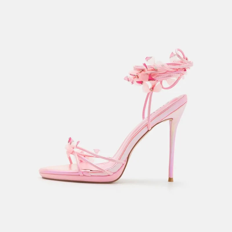 Women Sandals Sexy Butterfly-knot Thin Heels Sandals Women 2024 New Summer Cross-Strap Pumps Shoes Designer Luxury Heels Sandals