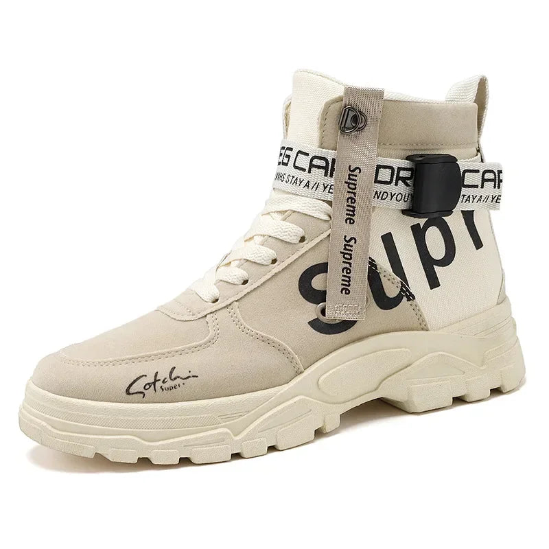 Men Boots 2026 New Versatile in Summer Round Toe High Top Leather Boots Man Sports Boots Men's Shoes