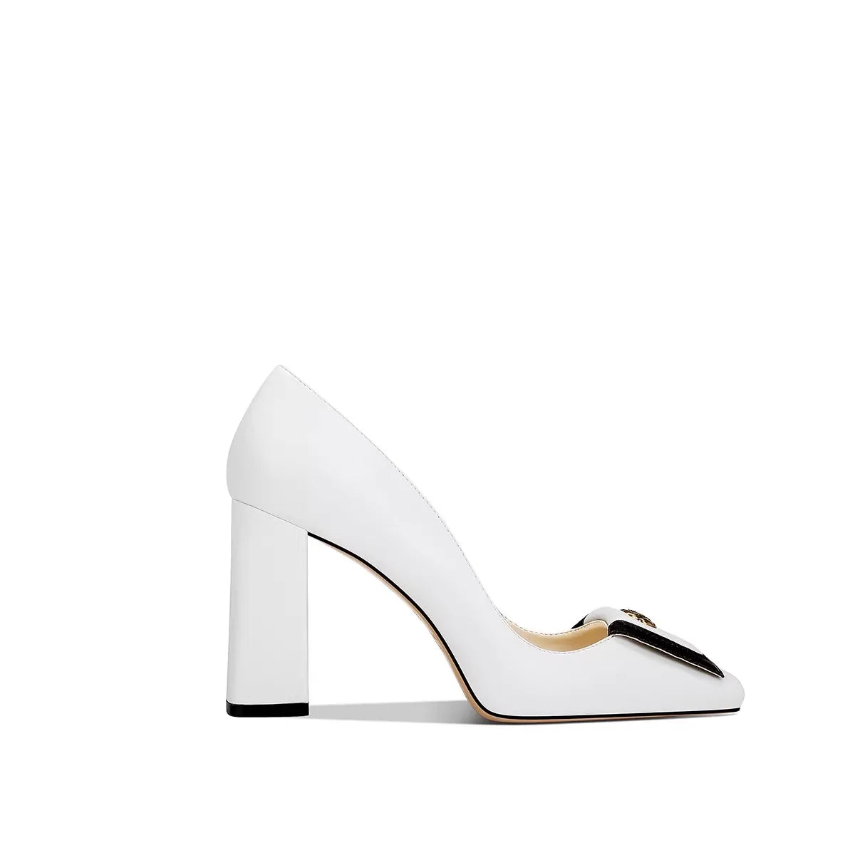 Spring new square toe shallow metal rose square heel shoes banquet dress large size small size thick high heeled women's shoes