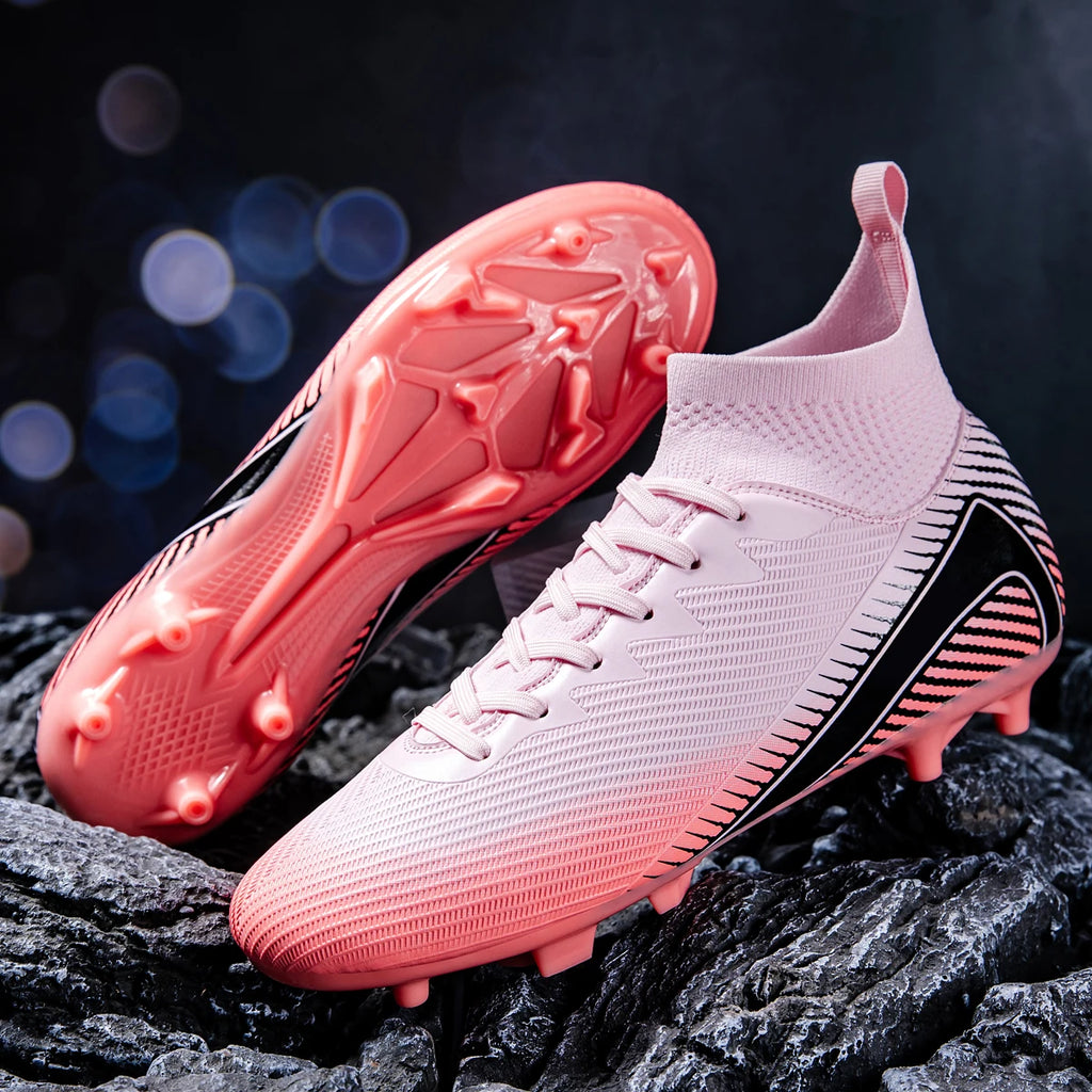 Competition Dedicated Adult AG FG football shoes High Density PU Fabric Anti-slip TPU Long Stud Sturdy Natural Grass Training