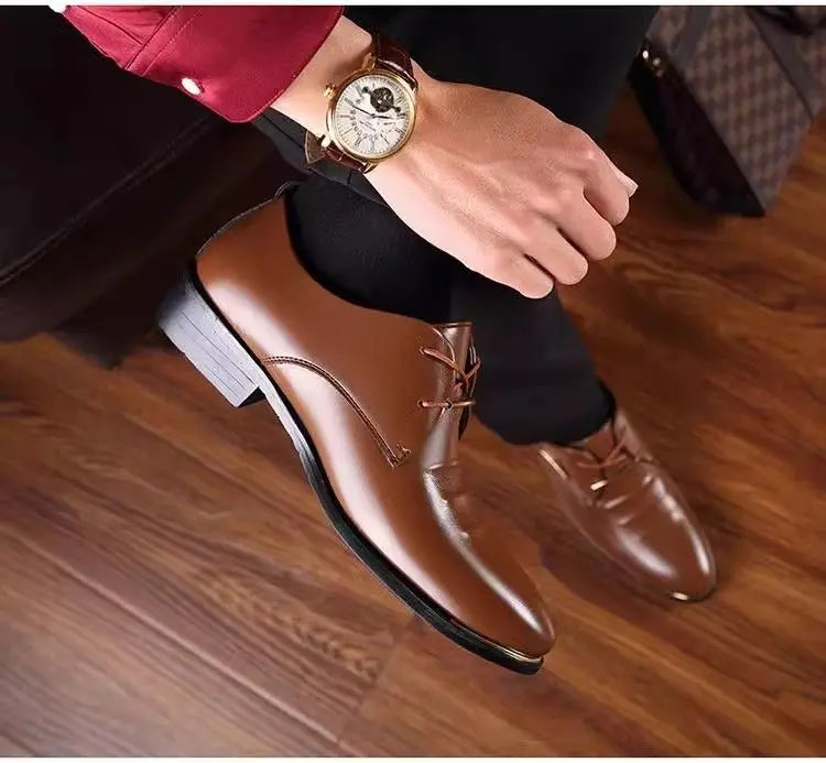 Brown Business Social Shoe Male Black Men's Formal Shoes Party Leather Casual Suit 2025 Trend Elegant and Classic Official New