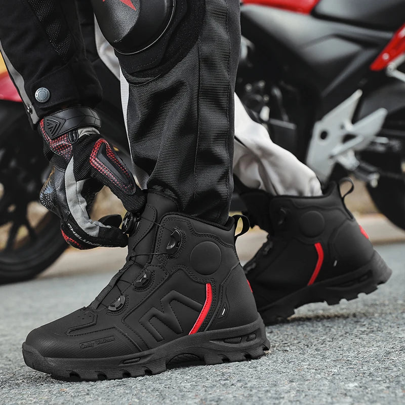 Motorcycle Riding Men Boots Waterproof Motocross Cycling Shoes Off-Road Motorbike Racing Anti-drop Breathable Equipment Soft