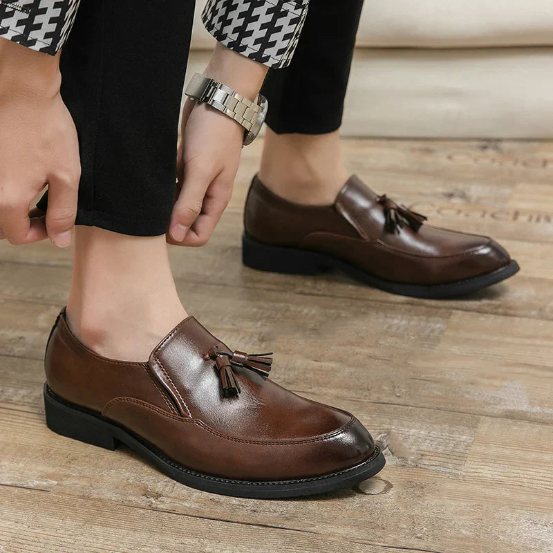 Luxury Designer Mens Business Formal Leather Dress Black Brand Casual Shoes Wedding for Men Office Luxury Flats Footwear Loafers
