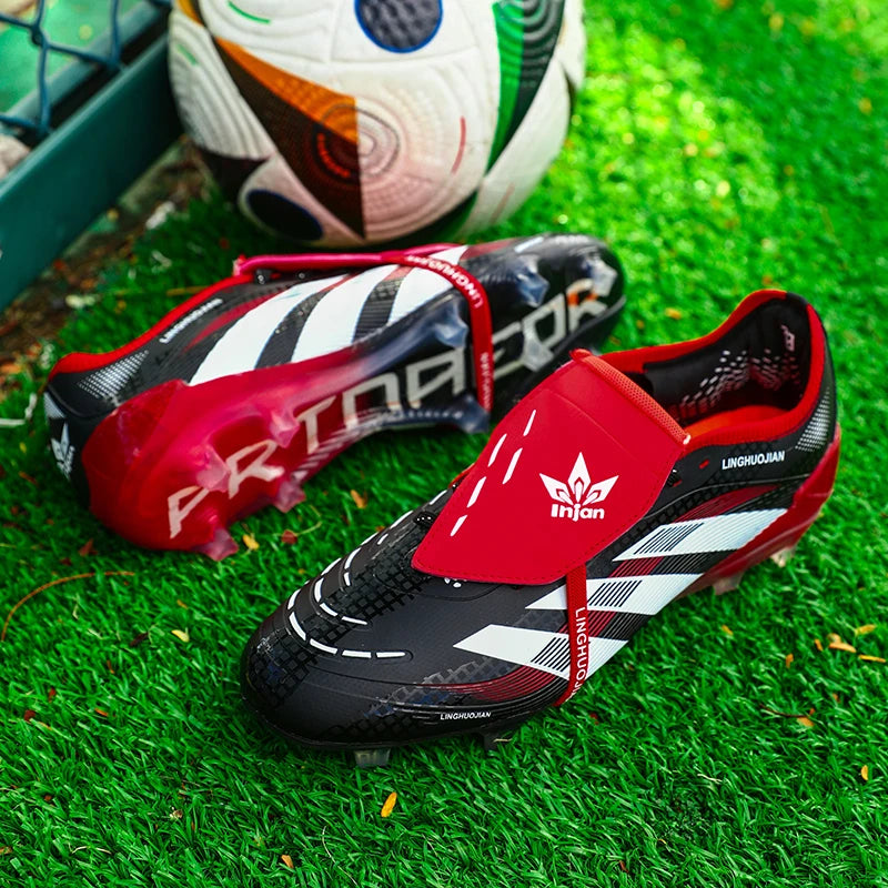 New Men Football Boots Long Spikes Ultralight Match Breathable Indoor Sneakers Soccer Shoes Cleats AG Training Drop Shipping