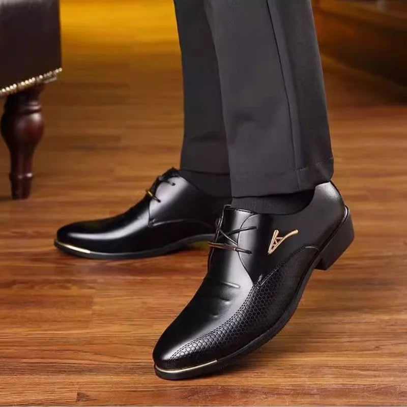 Brown Business Social Shoe Male Black Men's Formal Shoes Party Leather Casual Suit 2025 Trend Elegant and Classic Official New