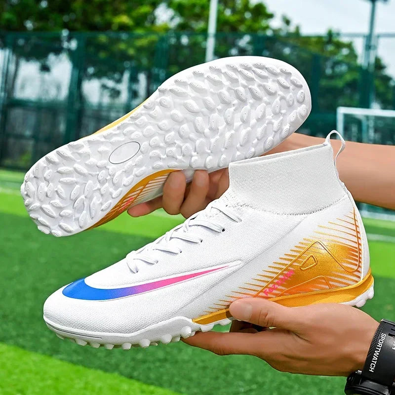 New Men Football Boots Match Long Spikes Soccer Shoes Cleats Boys Comfortable Training Sport Adult Breathable Outdoor Non Slip