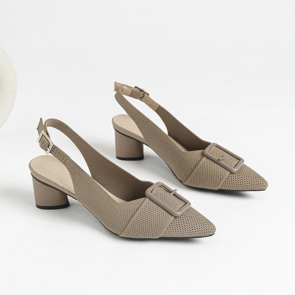 2025 New Women's High Heel Sandals with Pointed Knitted Fashion, Breathable, Non slip, and Colorful Blocks