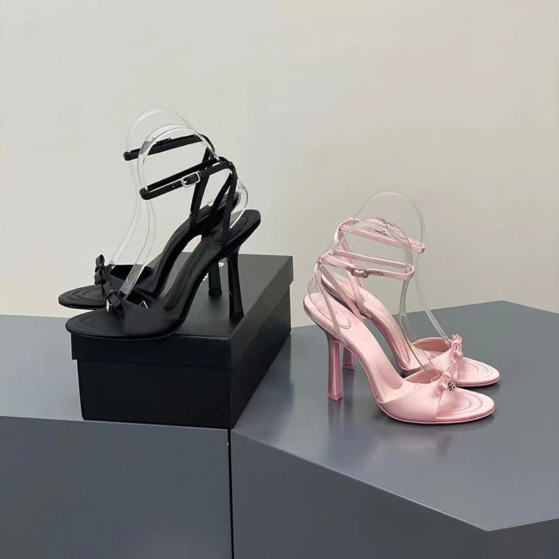 Women's Sandals Simple Big Size Women's Shoes Pink Kawaii Lori Shoes Super High with Fine Heel Women's Shoes Round Head 9cm