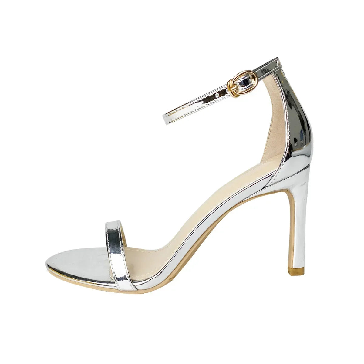 Women Sandals Silver High Heels Leather Peep Toe Pumps Woman Party Shoes Plus Size 33 42 2024 Spring Summer Fashion New