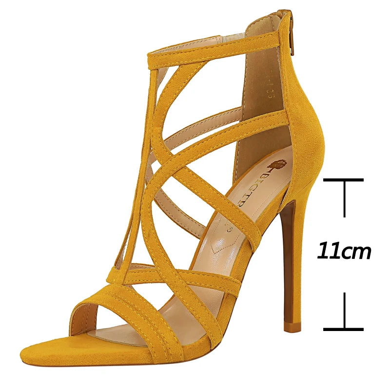 BIGTREE Shoes Roman Style High Heels Woman Pumps Stiletto Heels 11 Cm Women Heels Sexy Party Shoes Hollow Out Women Sandals 2026