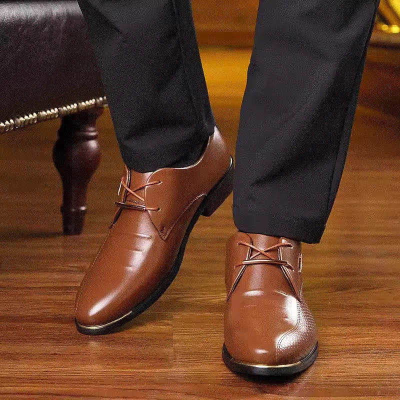 Brown Business Social Shoe Male Black Men's Formal Shoes Party Leather Casual Suit 2025 Trend Elegant and Classic Official New
