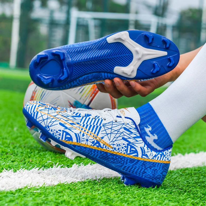 Double star unisex football training shoes, lightweight FG stud football shoes, ultra light racing football boots
