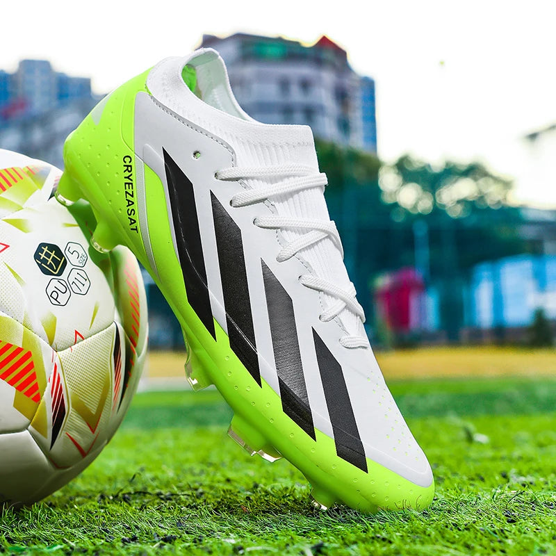New Men Football Boots Sport Boys Soccer Shoes Cleats Long Spikes Outdoor Non Slip Adult Training Breathable Match Comfortable