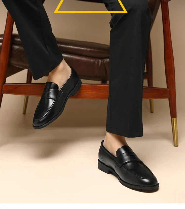 Men's Plus Size Genuine Leather Loafers Slip-on Formal Business Casual Dress Shoes for Man Spring Autumn New Wedding Shoes Male