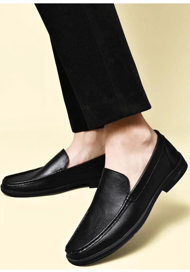 Genuine Leather Men's Shoes Classics Business Dress Shoes Moccasins Slip on Loafers Driving Shoes for Men Casual Shoe Big SIze48