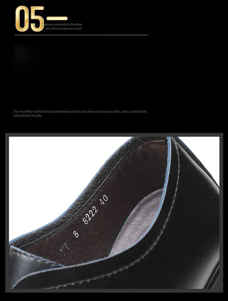 Men's Shoes Black Leather Formal Shoes for Men Oxfords Male Wedding Party Office Business Shoe Man zapatos de hombre Plus Size