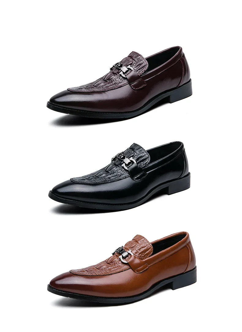 New Dress Leather Lofers Men Classic Casual Business Shoes For Men Social Party Leather Shoes Slip On Wedding Office Shoes Male