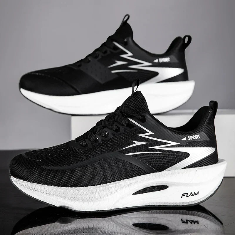 Men Sports Running Shoes Carbon Board Air Cushion Breathable Lightweight Women's Comfortable Athletic Nonskid Sneakers