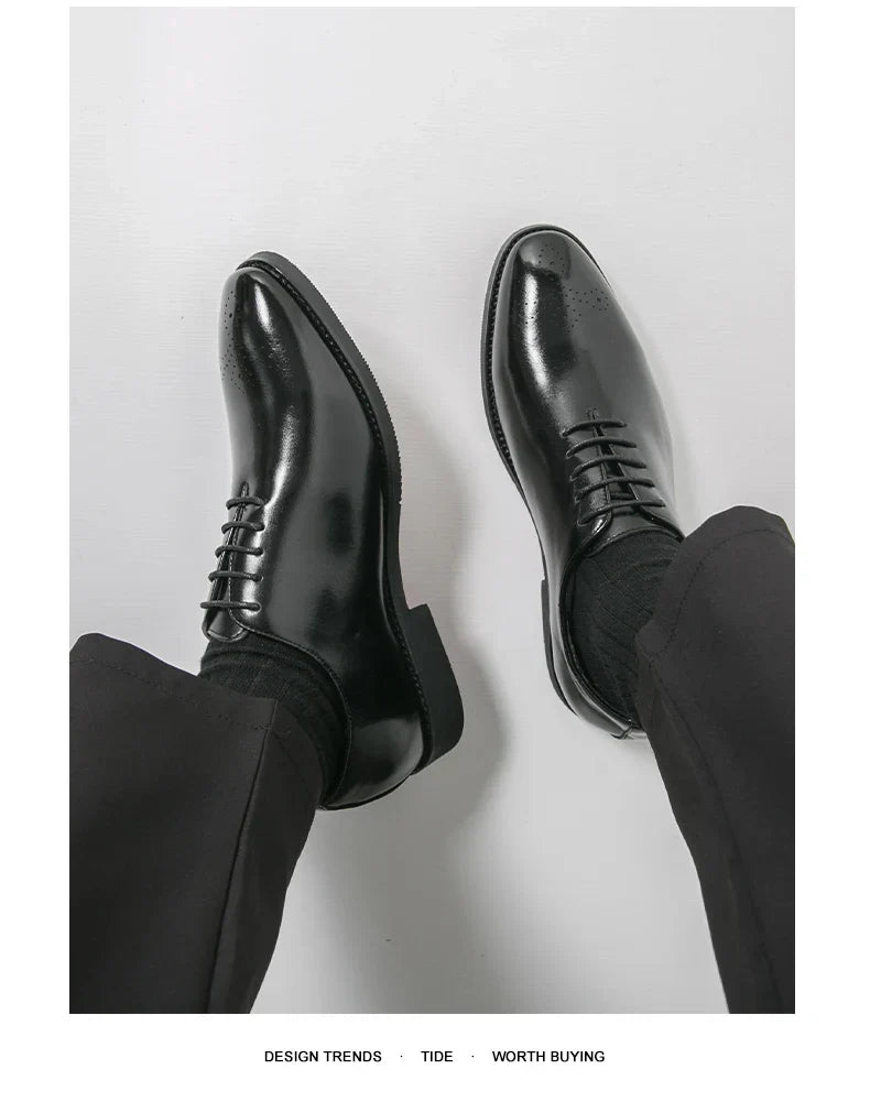 Men's Dress Shoes Trend Wedding Social Casual Leather Men Office Casual Business Shoes High Quality Formal Oxford Shoes Male