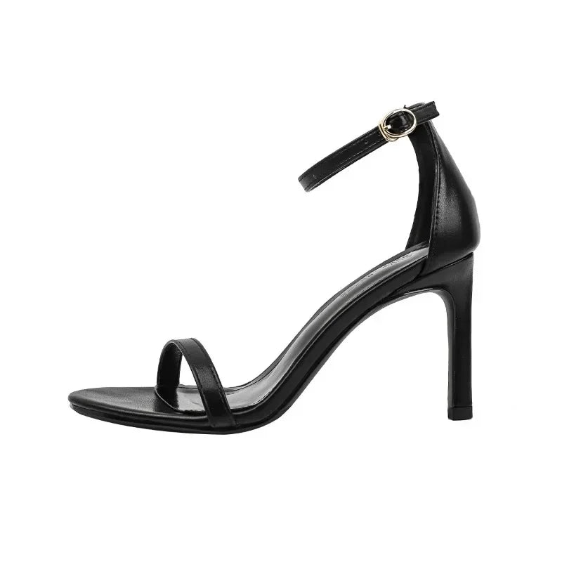 Women Sandals Silver High Heels Leather Peep Toe Pumps Woman Party Shoes Plus Size 33 42 2024 Spring Summer Fashion New