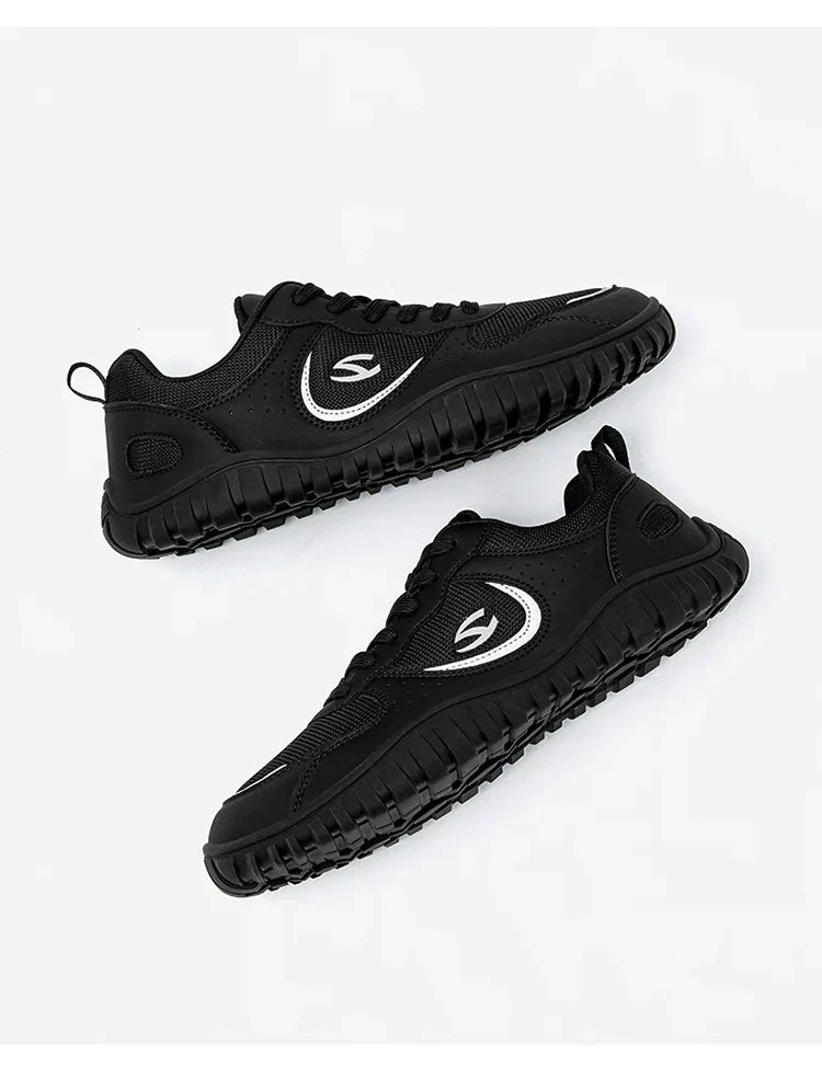 Unisex Wide Toe Sneakers Comfortable Walking Shoes Lace Up Outdoor Travel Breathable Sneakers