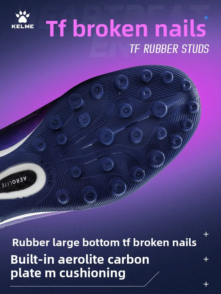 Kelme Adult Football Shoes Men's Broken Nail Tf Artificial Grass Cushioning Football Boots Indoor Anti Slip Football Shoes