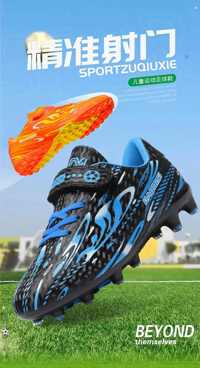 High Top Football Boots Ankle Protection Anti-collision Toe Durable AG FG Spikes Comfort Cushion Insole Outdoor Professional
