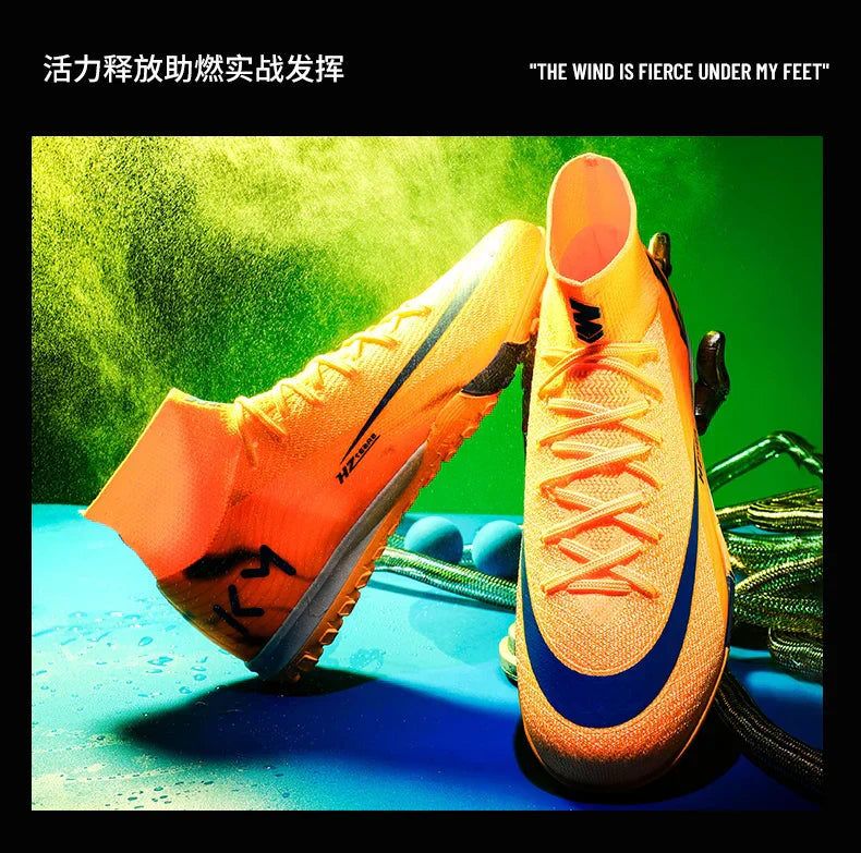 New Men Soccer Shoes Football Boots Cleats Adult Outdoor Breathable Training Sport Long Spikes Boys Non Slip Match Comfortable