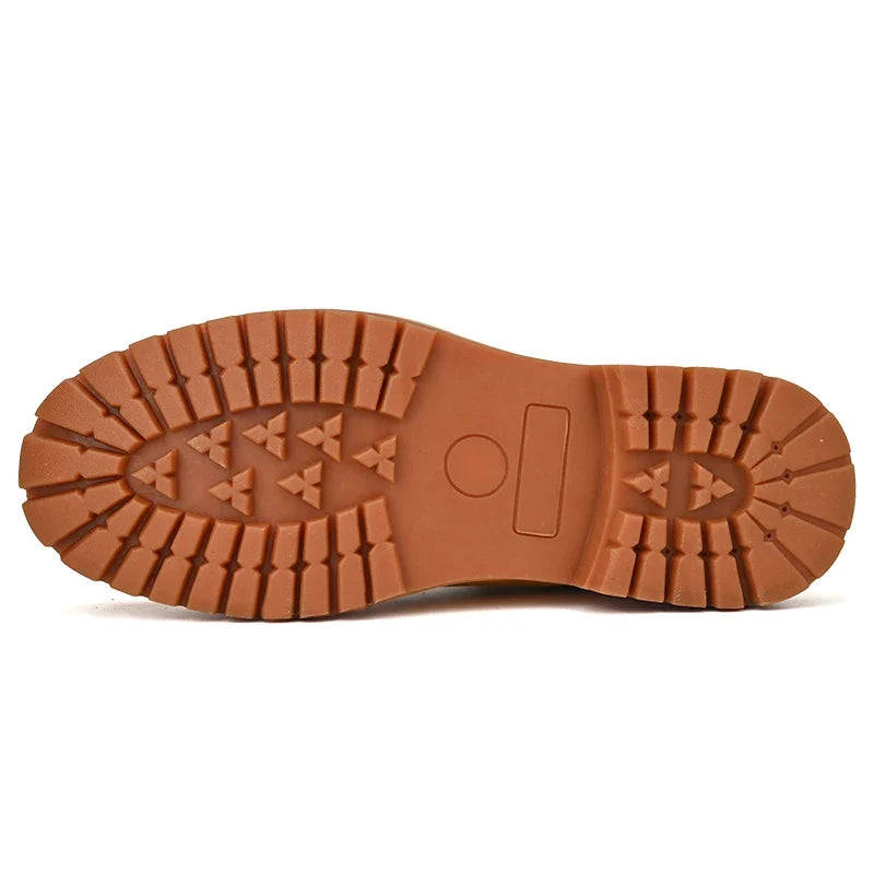 Boots Men High Top Boots High Quality Women Leather Shoes Fashion Outdoor Sneakers Men Lace Up Non-Slip Ankle Boots for Couple