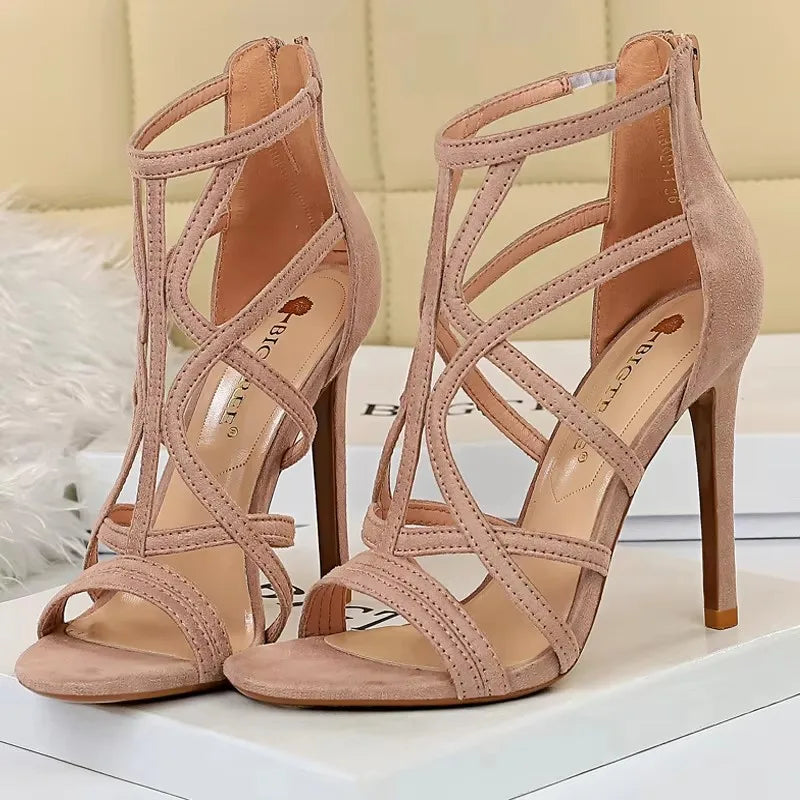 BIGTREE Shoes Roman Style High Heels Woman Pumps Stiletto Heels 11 Cm Women Heels Sexy Party Shoes Hollow Out Women Sandals 2026