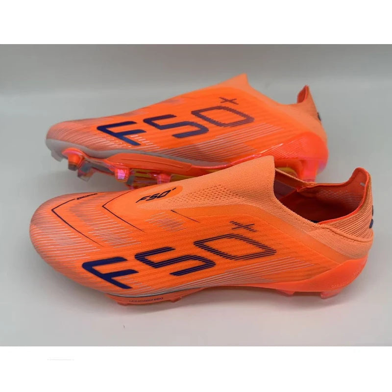 Without-lace F50+ Mens Soccer Shoes Boys Training Non-Slip Turf Soccer Cleats TF/FG Football Sneakers Chuteira Campo 39-45