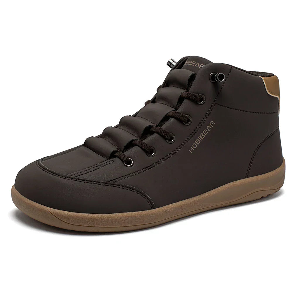 Mid Top Barefoot Shoes Mens Womens Wide Toe Ankle Boots Outdoor Non-Slip Artificial Leather Shoes