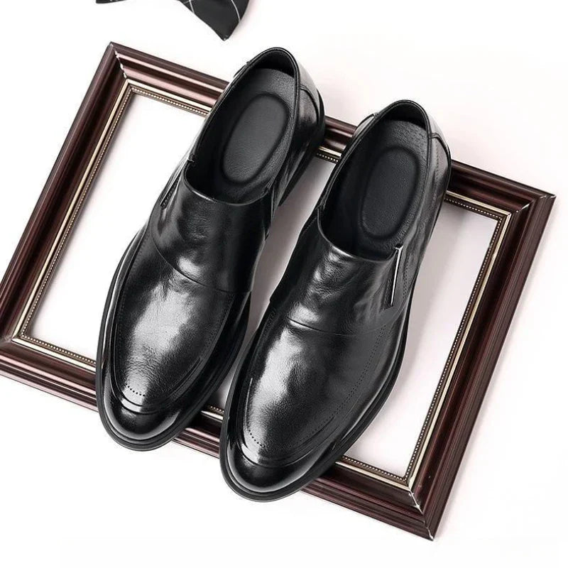 Luxury Brand Men Leather Formal Business Shoes Male Office Work Flat Shoes Oxford Breathable Party Wedding Anniversary Shoes