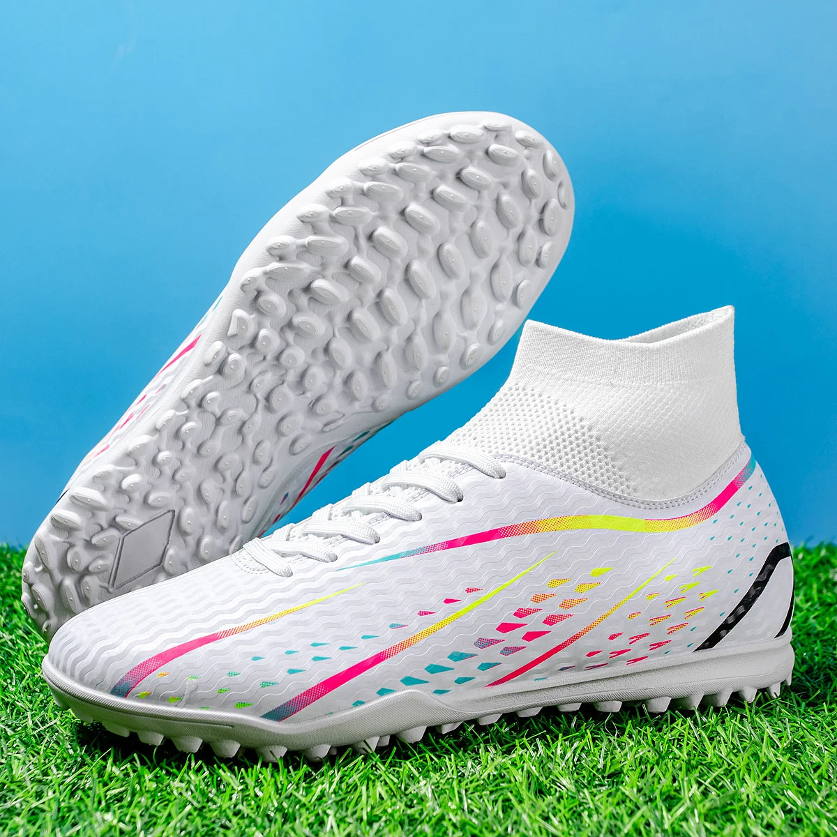 TF Turf Football Shoes Lightweight Flexible Non-Slip High Quality Comfortable Design for Men Women Kids and Youth Training Sport