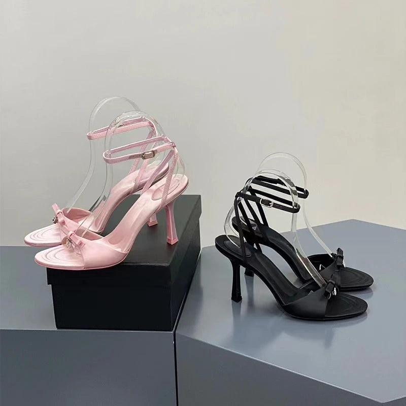Women's Sandals Simple Big Size Women's Shoes Pink Kawaii Lori Shoes Super High with Fine Heel Women's Shoes Round Head 9cm