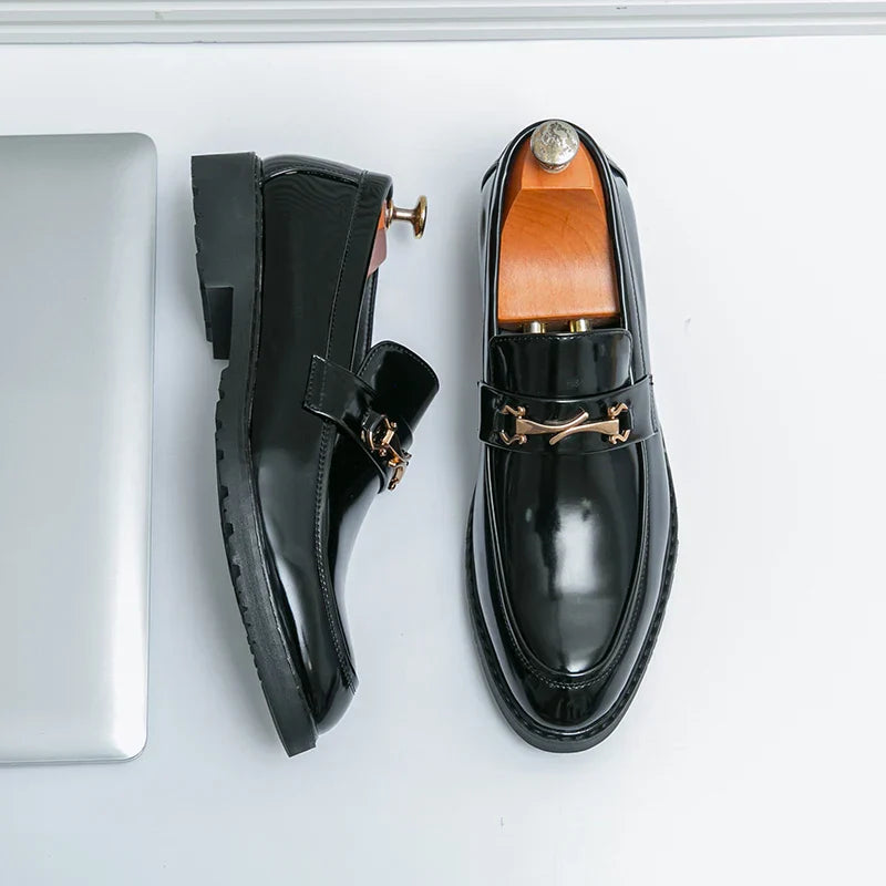 New Luxury Slip on Dress Shoes Men Genuine Leather Italian Loafer Shoes for Men Black Brown Brand Formal Oxford Men Casual Shoes