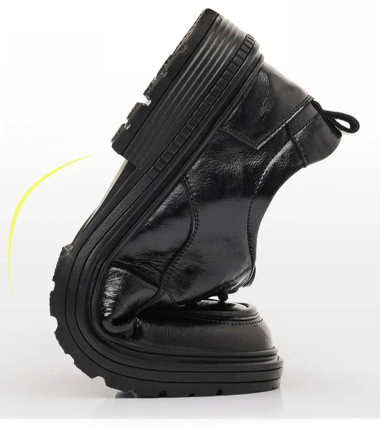 2026 Spring Autumn New Dress Shoes for Men Lace Designer Fashion Leather Shoes Male Black Business Casual Platform Shoe Man
