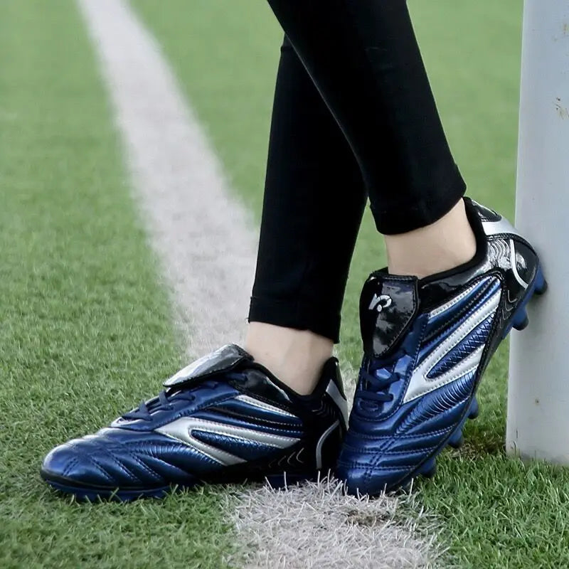 Men Football Soccer Boots Athletic Children Soccer Shoes New Leather High Top Male Cleats Training Football Sneakers Sport