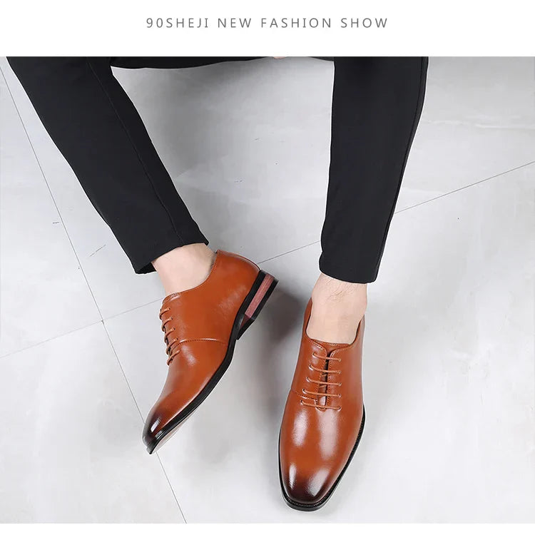 Fashion Business Dress Men Shoes Classic Leather Men's Formal Shoes Comfortable Slip On Dress Shoes Men Oxfords Size 47 48