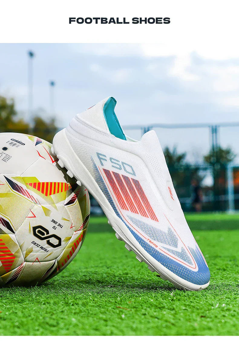 New Men Soccer Shoes Match Training Boys Breathable Adult Cleats Outdoor Sport Football Boots Non Slip Long Spikes Comfortable