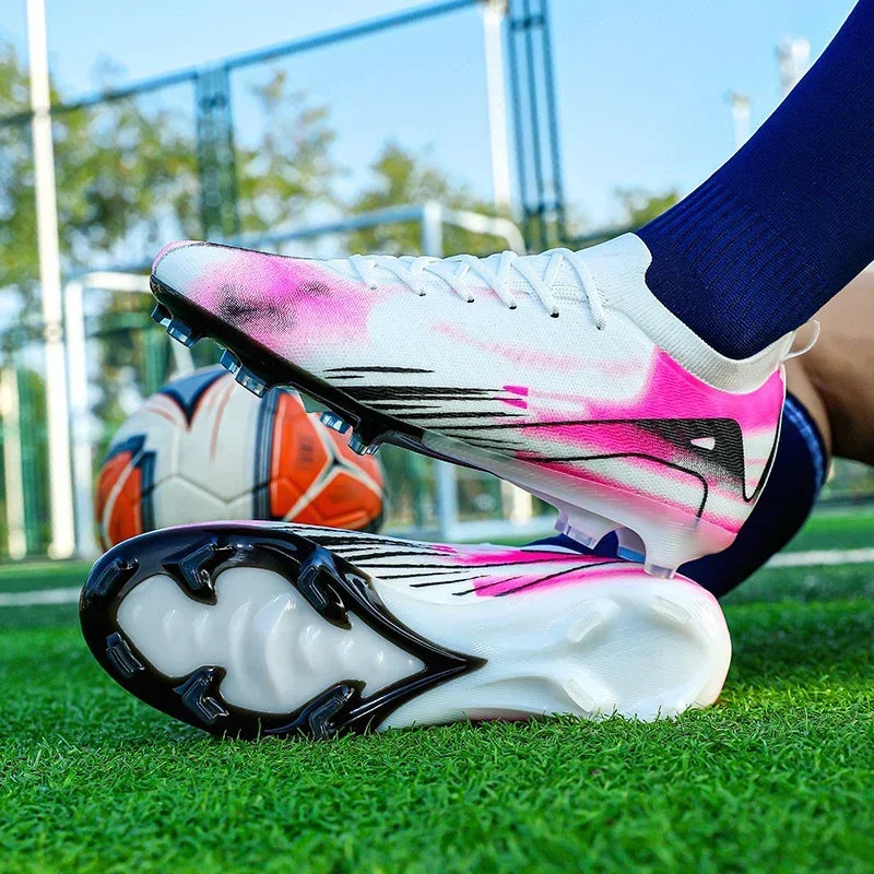 New Men Soccer Cleats Football Boots Soccer Shoes Outdoor Training Shoes FG Ultralight Drop Shipping Non-Slip Long Spikes