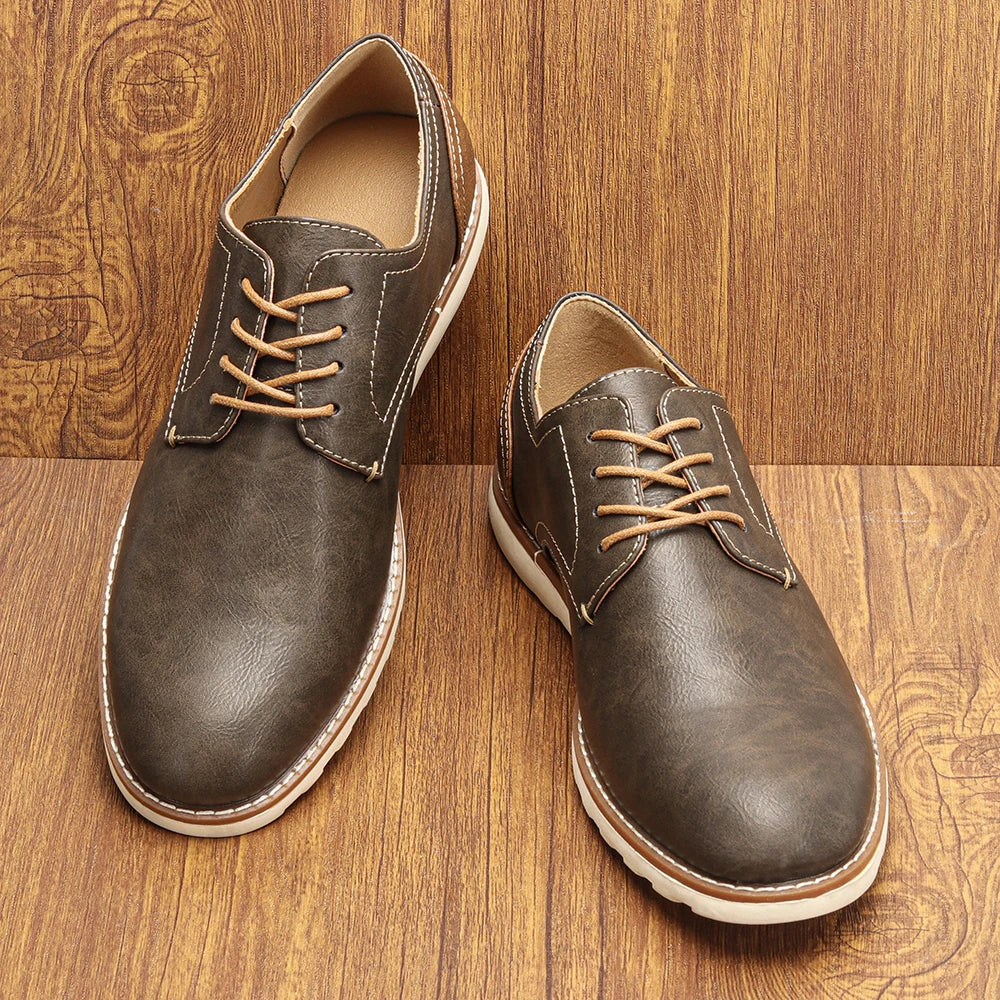 Man Casual Shoes 2026 Brand Comfortable Fashion Leather Shoes Men