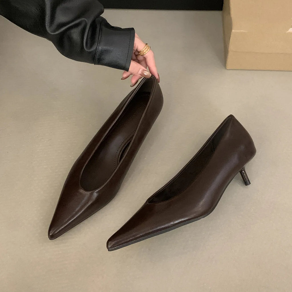 Bailamos 2026 New Brand Women Pumps Ladies Elegant Thin High Heel Single Shoes Fashion Pointed Toe Shallow Slip On Boat Shoes