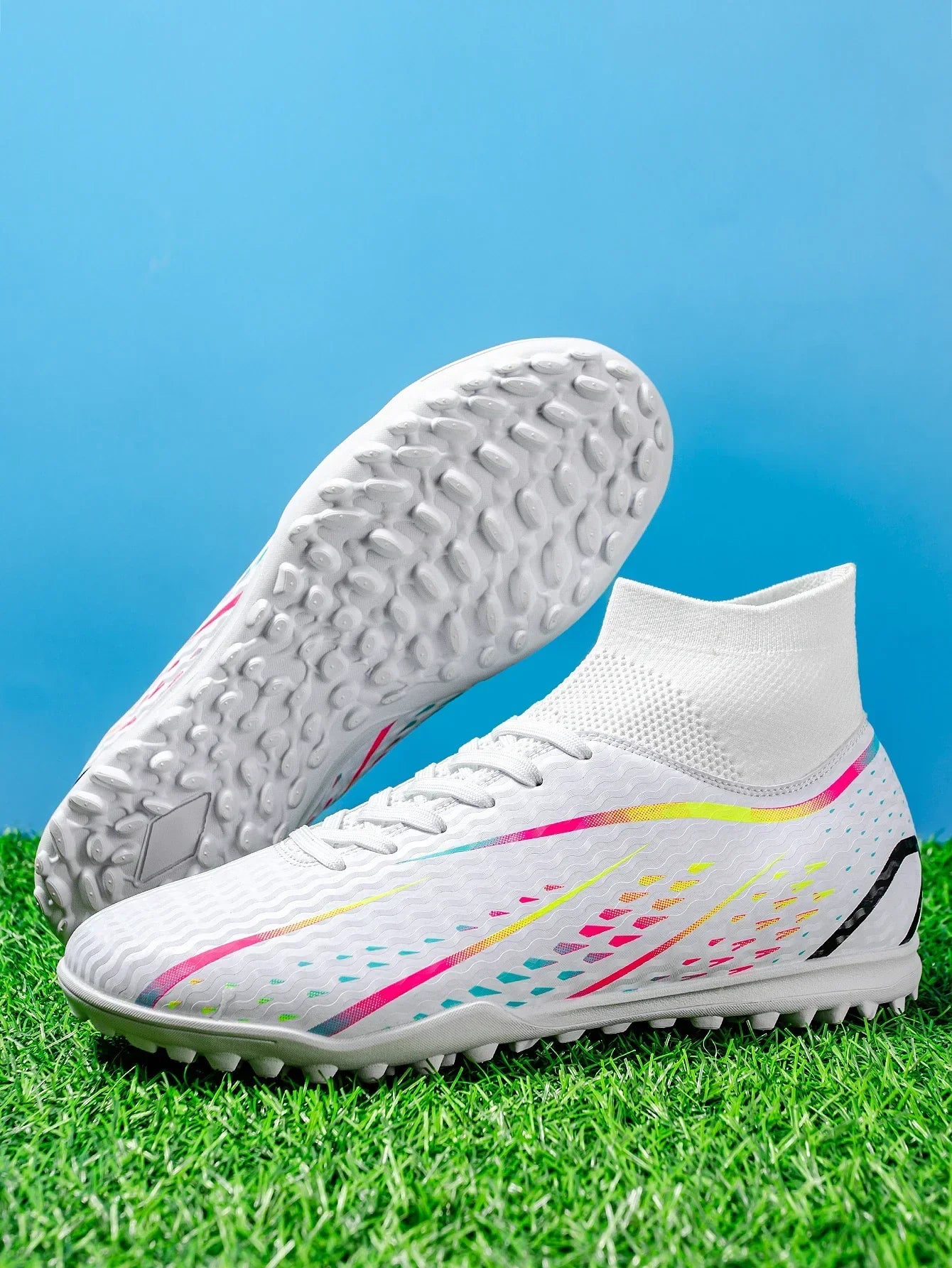 Classic TF Turf football shoes PU Fabric Comfort Upper Rubber Abrasion Resistant Sole Unisex Kids Sports Sneakers