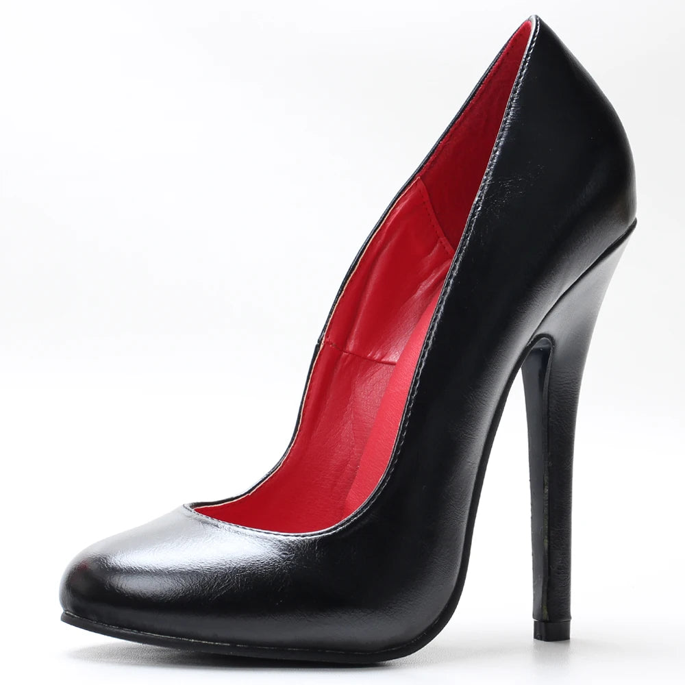 5.5Inch Stiletto Ultra High Unisex oldhollywood Vintagefashion Round Toe Pump Plus Size Shoes
